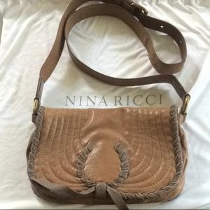 Nina Ricci side satchel crossover bag leather